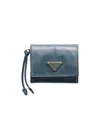 Prada Bifold Soft Leather Wallet In Aviator Blue