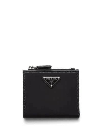 PRADA PRADA ENAMEL-TRIANGLE LOGO WALLET
