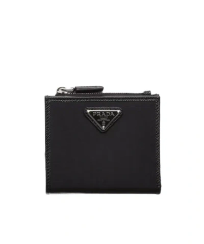 Prada Small Re-nylon Wallet In Black