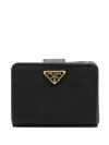 Prada Black Leather Wallet In Schwarz