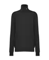 Prada Superfine Wool Turtleneck Sweater In Black