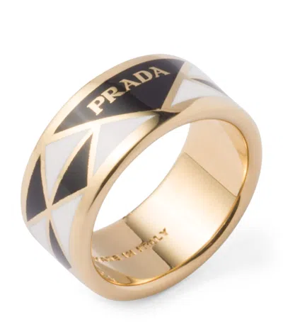 PRADA ENAMEL TRIANGLE RING