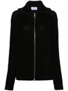 Prada Enamel Triangular Zipper Sweater In Black