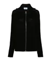 Prada Enamel Triangular Zipper Sweater In Black