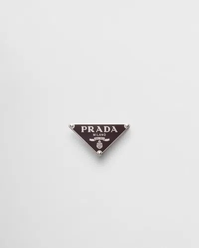 Prada Enameled-metal Belt Buckle In Granat