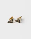 Prada Enameled Metal Earrings In Brown