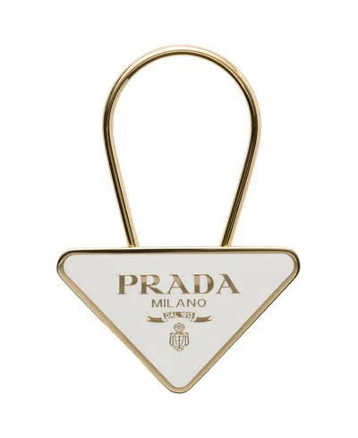 Prada Enameled Metal Key Ring In Multi