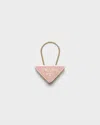 Prada Enameled Metal Key Ring In Gold/peach