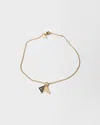 Prada Enameled Metal Necklace In Gold