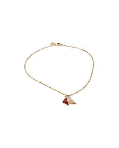 Prada Enameled Metal Necklace In Gold/silver