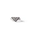 Prada Ring Aus Emailliertem Metall In Black