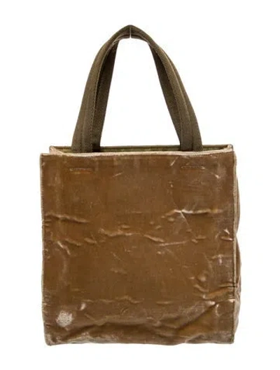 Pre-owned Prada Enameled Metal Triangle Backpack In Neutral