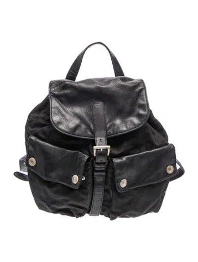 Pre-owned Prada Enameled Metal Triangle Backpack Vintage In Multi