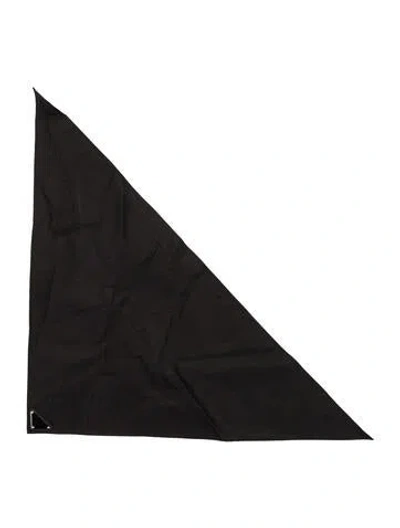 Pre-owned Prada Enameled Metal Triangle Bandana In Black