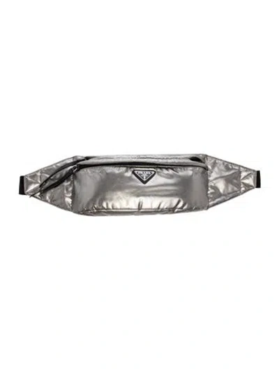 Pre-owned Prada Enameled Metal Triangle Belt Bag