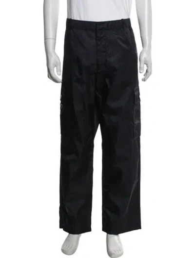 Pre-owned Prada Enameled Metal Triangle Cargo Pants W/ Tags In Black