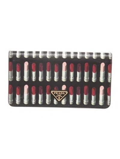 Pre-owned Prada Enameled Metal Triangle Clutch In Multicolor