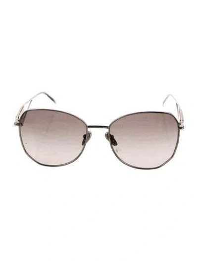 Pre-owned Prada Enameled Metal Triangle Oversize Sunglasses