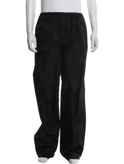Pre-owned Prada Enameled Metal Triangle Pants In Black