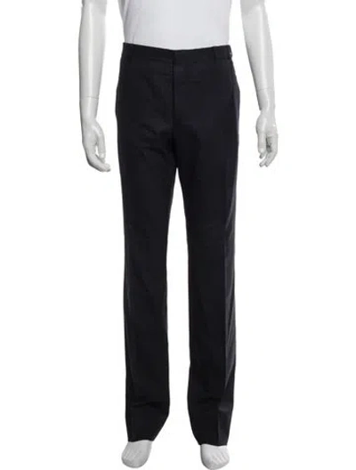 Pre-owned Prada Enameled Metal Triangle Pants In Blue