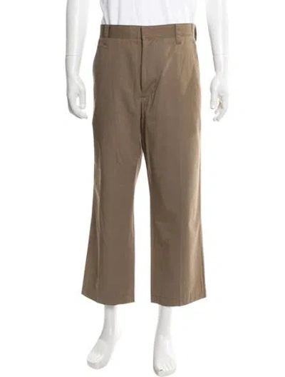 Pre-owned Prada Enameled Metal Triangle Pants In Brown