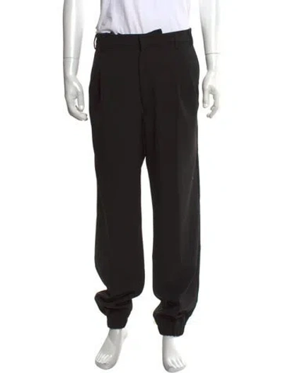 Pre-owned Prada Enameled Metal Triangle Pants W/ Tags In Black