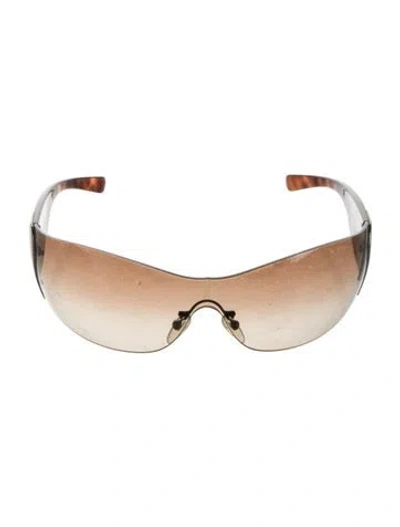 Pre-owned Prada Enameled Metal Triangle Shield Sunglasses In Multi