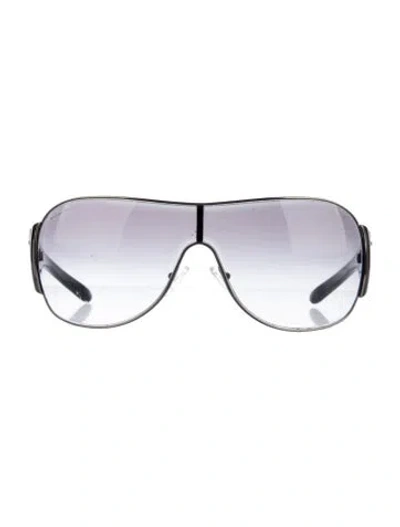 Pre-owned Prada Enameled Metal Triangle Shield Sunglasses In Multi