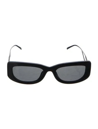 Pre-owned Prada Enameled Metal Triangle Square Sunglasses In Black