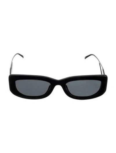 Pre-owned Prada Enameled Metal Triangle Square Sunglasses In Black