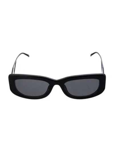 Pre-owned Prada Enameled Metal Triangle Square Sunglasses In Black