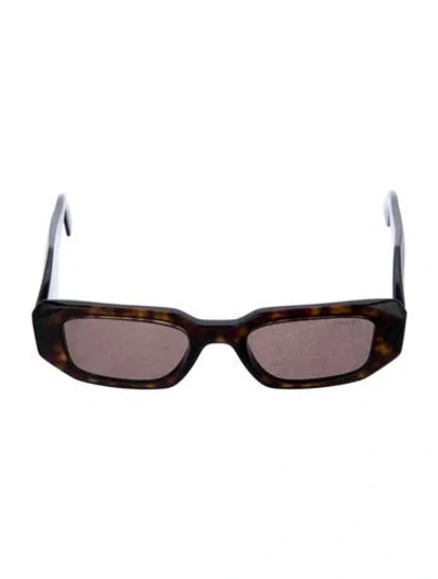 Pre-owned Prada Enameled Metal Triangle Square Sunglasses In Brown