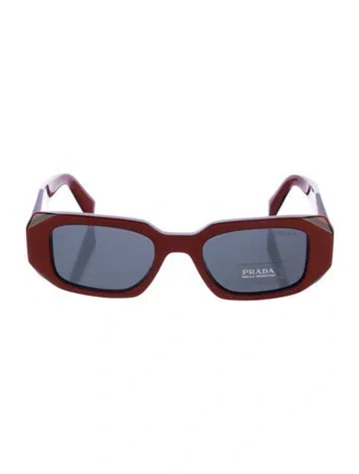 Pre-owned Prada Enameled Metal Triangle Square Sunglasses In Orange