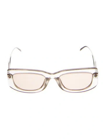 Pre-owned Prada Enameled Metal Triangle Square Sunglasses In Transparent