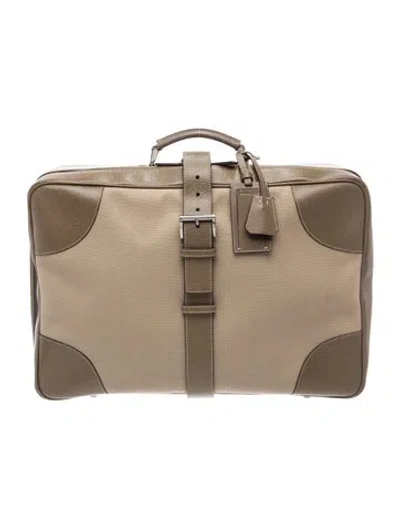 Pre-owned Prada Enameled Metal Triangle Suitcase Vintage In Neutrals
