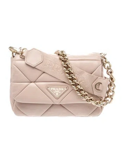 Pre-owned Prada Enameled Metal Triangle System In Neutral