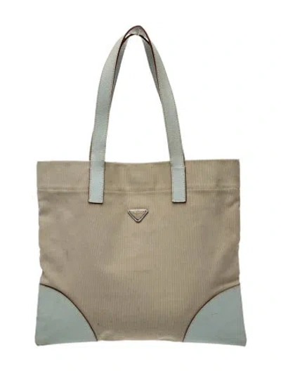 Pre-owned Prada Enameled Metal Triangle Tote