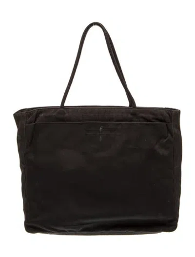 Pre-owned Prada Enameled Metal Triangle Tote Vintage In Black