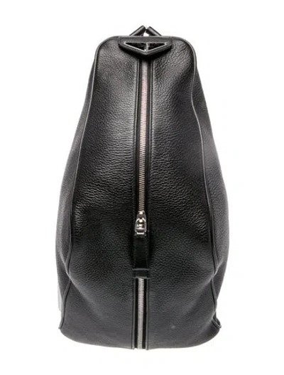 Pre-owned Prada Enameled Metal Triangle Triangle In Black