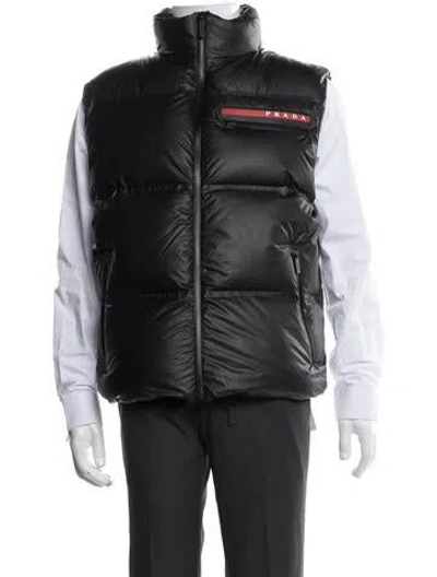 Pre-owned Prada Enameled Metal Triangle Vest In Blue