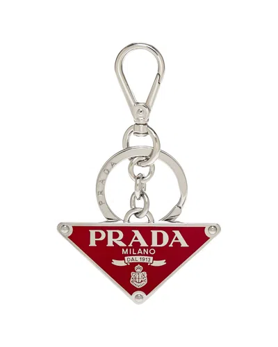 PRADA PRADA ENAMELED TRIANGLE KEY RING