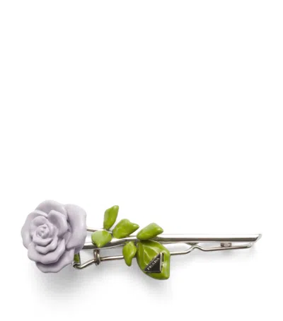 Prada Enamelled Metal Hair Clip In Wisteria