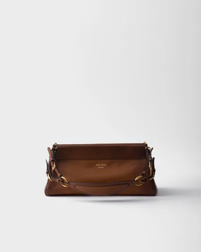 Prada Enchaîné Medium Leather Bag In Brown