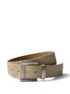Prada Mens Neutral Brushed Suede Belt