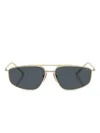 Prada Womens Gold Pr C51s Pillow-frame Metal Sunglasses In Blue