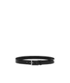 Prada Engraved-logo Buckle Leather Belt In Black