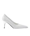Prada Modellerie Spiked Leather Pumps In White