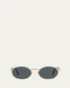 Prada 55mm Oval Sunglasses In Gold Brown