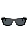 Prada Engraved Square-frame Sunglasses In Black