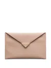 Prada Saffiano Leather Envelope Clutch In White